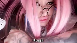 My stepsister is stupid, she got stuck in the washing machine and I fucked her there