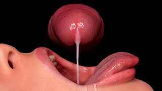 CLOSE UP: The best free sloppy mouth for your cum! Use my cum dumpster! Hot cock sucking ASMR