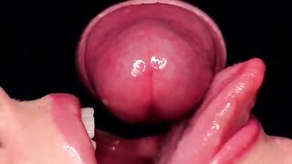 CLOSE UP: The best free sloppy mouth for your cum! Use my cum dumpster! Hot cock sucking ASMR