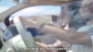 Babe does a blowjob to stranger and gets fucked publicly