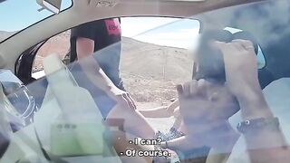 Babe does a blowjob to stranger and gets fucked publicly