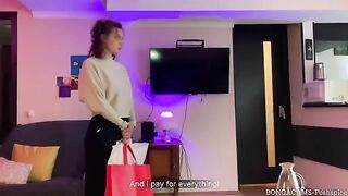 A first-time anal experience for a student, trading virginity for rent