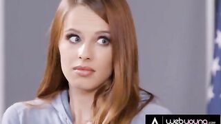A detective, a red-haired beauty, investigates a stunning Jillian Janson in their classroom