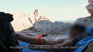 I flash my dick to a girl on the beach and she jerks me off