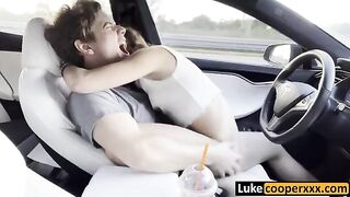 A young girl has sex with her handsome guy in his car
