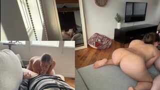 A sexy woman has sex in front of her husband with another man