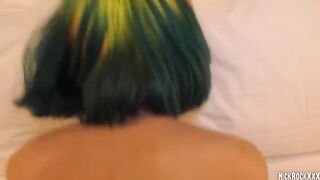 Rainbow teen screwed hard as she’s a total slut