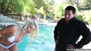 My wife's hot friend Britney Amber is a real pro at sucking dick