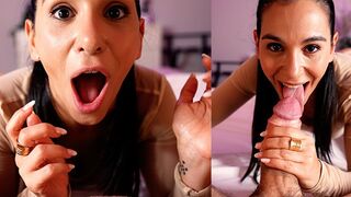 I took a huge cock in the mouth and squeezed cum from the balls - Begging for cum