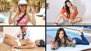 Four petite babes get fucked hard in this intense compilation