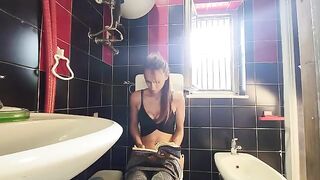 My tattooed friend fucked me hard in the bathroom