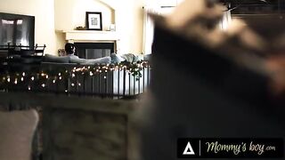 Rachael Cavalli, busty MILF, seduces sex-addicted stepson after catching him in the act