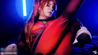 Asuka Langley from Evangelion gets her pussy filled with a messy creampie
