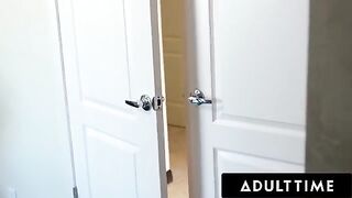The voyeuristic MILF Alexis Fawx scissoring her teen neighbor Carter Cruise