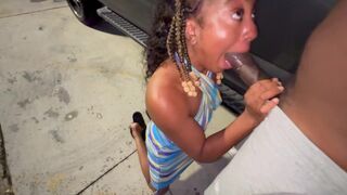 A married lady gets her pussy pounded in the parking lot