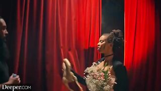 Kinky burlesque dancer gets creampied after hard sex