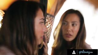 Beautiful brunette Eva Lovia has romantic sex in the cabin