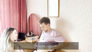 A young girl had sex before the party with a guy, ending up with a creampie