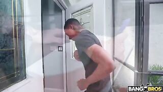 Damion knocked the wrong door, but got sex with a hot babe