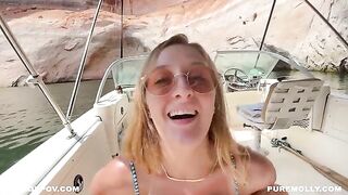 Amateur couple gets naughty on a boat during their vacation, fueled by Molly Pills