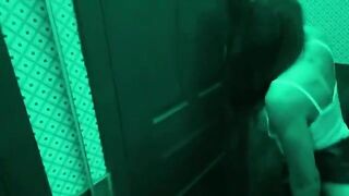 A woman was fucked in the toilet bar by a roommate