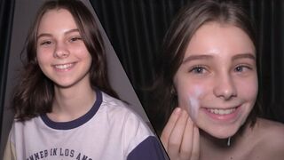 Submissive teen gets her pussy railed hard by a big cock