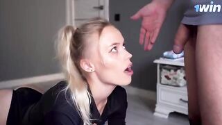 She saw her stepson's cock and wanted to suck it, her pink pussy eager for him