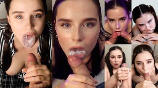 A juicy blowjob compilation with intense eye contact and more