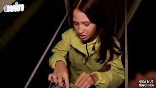 A girl made a daring sex bet with friends under the bridge