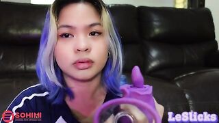 A naughty Filipino girl plays with her pussy using a powerful vibrator