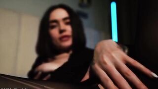 A cute young girl gets her juicy pussy covered with oil and fucks in stockings