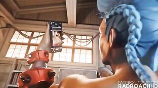 Junker Queen destroys Mei’s tight asshole in intense 3D action