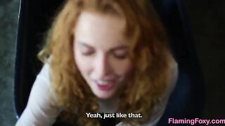 Redhead stepsister gets fucked hard after photoshoot, huge cum on her face