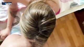 MILF stepmom seduced her stepson and got fucked after breakfast