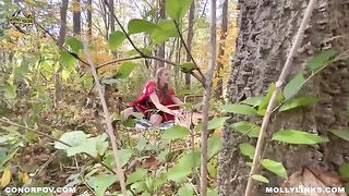 Little Red Riding Hood fucked by a big bad wolf outdoors