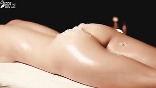 A girl relaxes with a sensual massage and gets a creamy finish