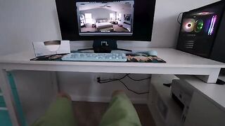 Spy drone captures stepbrother’s reaction to watching her jerk off