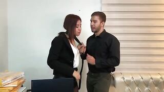 The beautiful secretary came to work not only for money