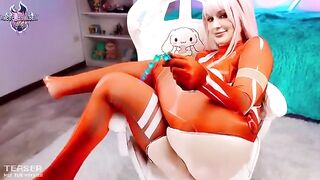 Zero Two from Darling in the Franxx enjoys intense solo play