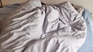 The husband decided to surprise his sleeping wife with a wake-up treat
