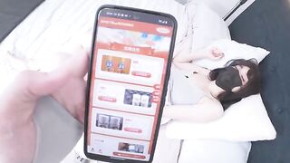A man caught his Chinese girl masturbating and then fucked her to squirt