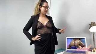 An angry wife catches her husband watching porn and fucks him hard