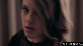 A girl with amazing body plays with milk from her tits