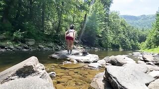 A couple has sex on the mountain and in the river, just like AmyGabe