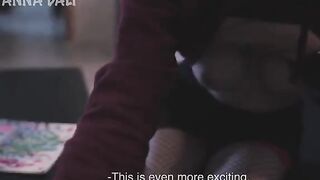A girl is sucking her classmate's dick to get a good mark in this steamy scene