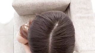 Asian babe with a dream body performs an unparalleled close-up handjob and blowjob