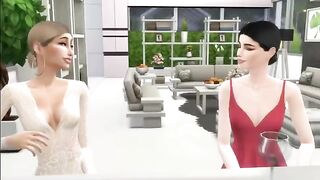 Hailey gets busted for cheating with Selena in a steamy Sims 4 scene