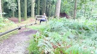 The jogger is a slutty bitch who loves to get fucked in the woods