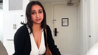 A woman fucks her coworker in a hotel room by mistake