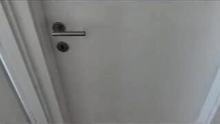 The guy lost his condom and had to finish in the neighbor's pussy